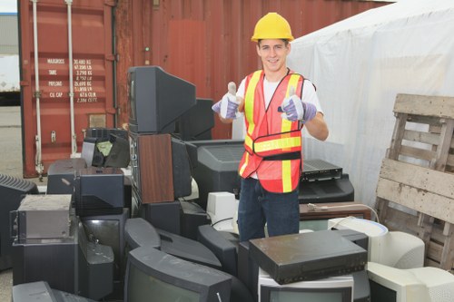 Residential skip container placed in Edmonton garden